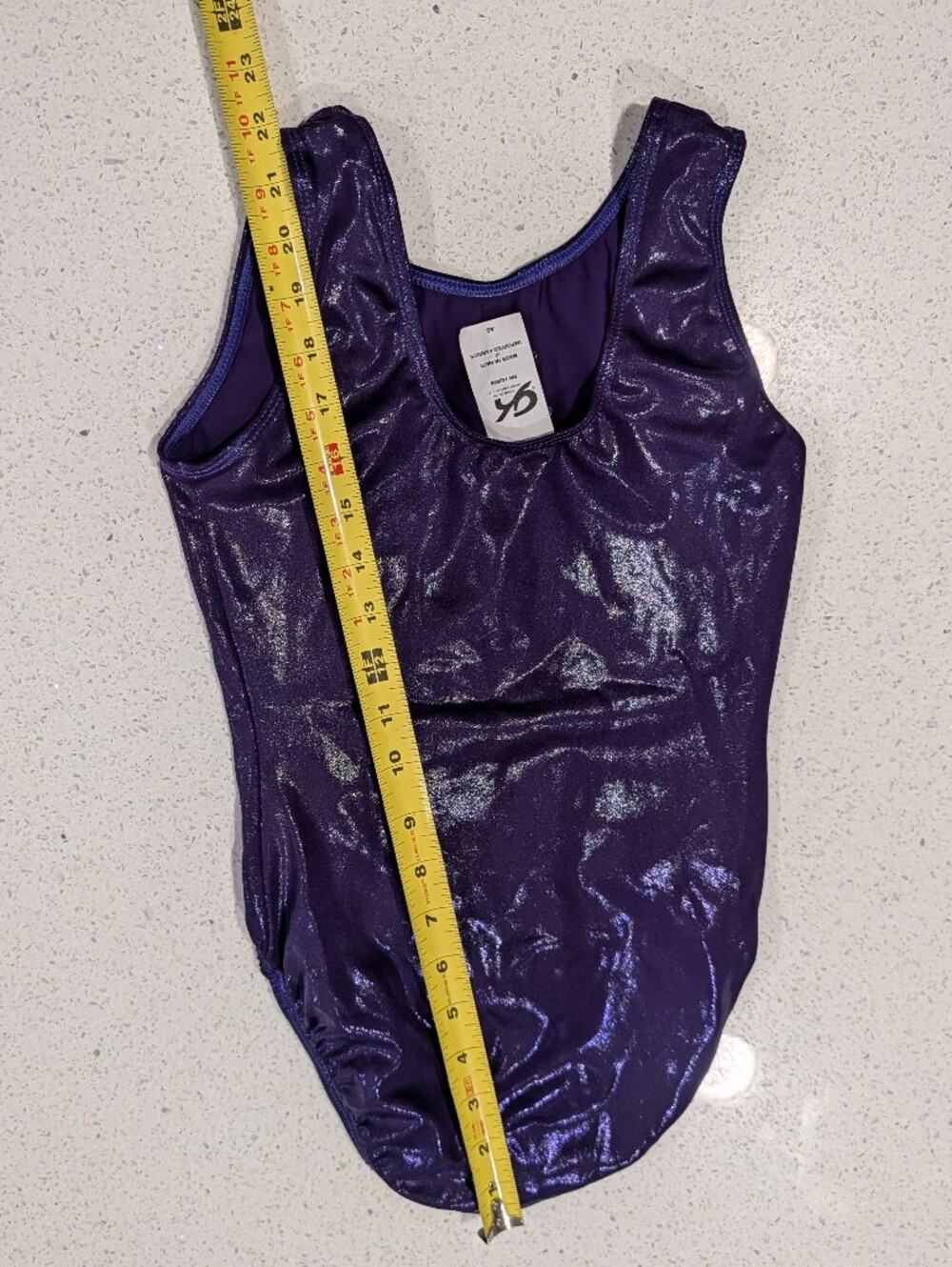 BEAUTIFUL GK Elite Adult Small Gymnastics Dance Leotard Purple Shiny MYSTIQUE - Picture 3 of 4